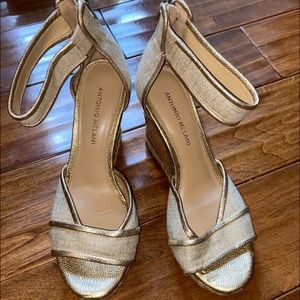 antonio melani gold wedges